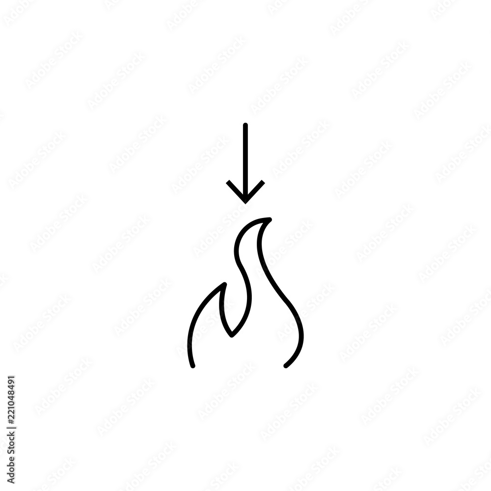 Poster dim fire icon. element of arrow and object icon for mobile concept and web apps. thin line dim fire 