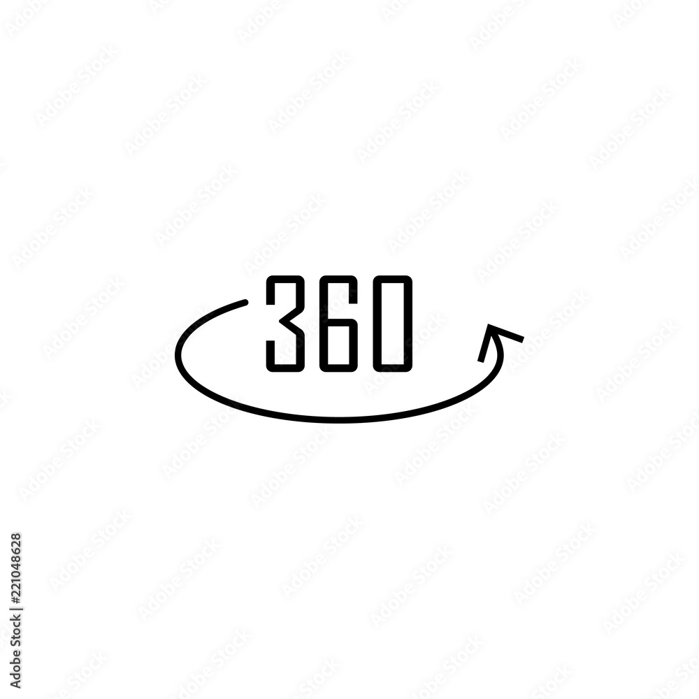 Poster full rotation icon. element of arrow and object icon for mobile concept and web apps. thin line full