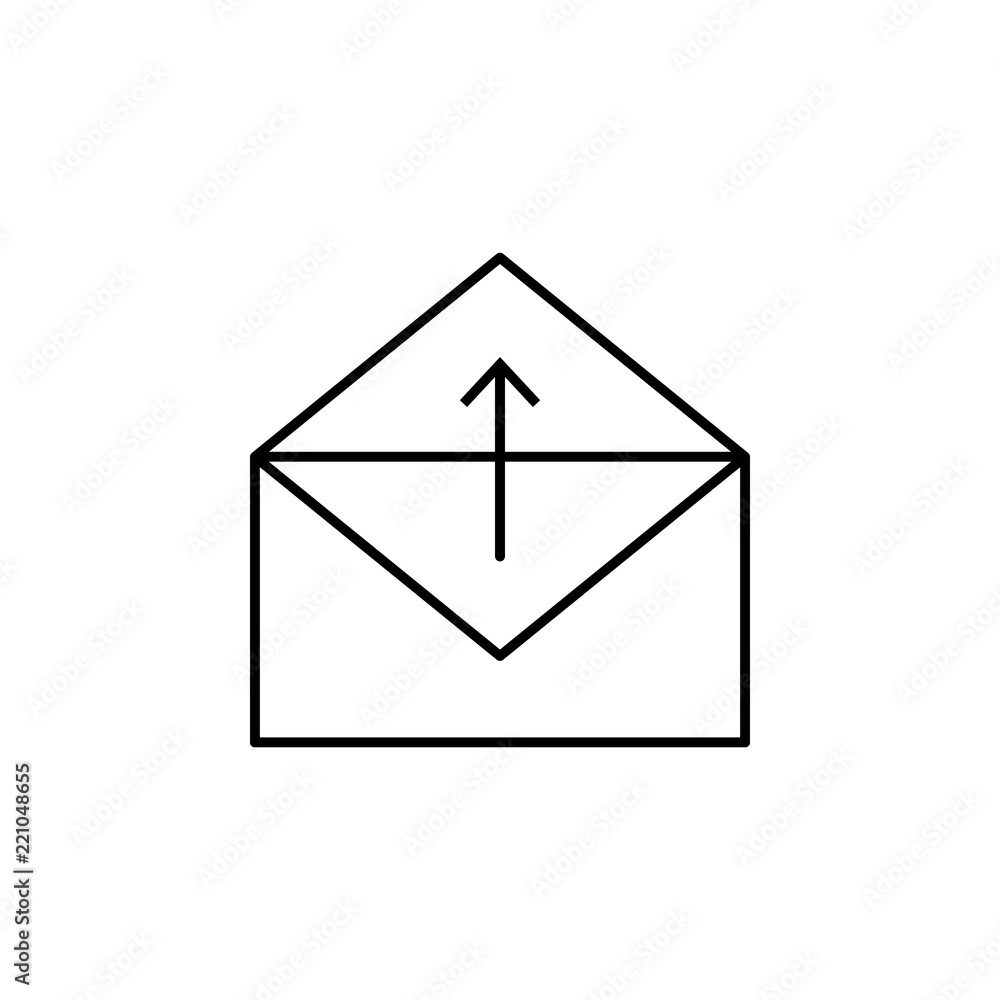 Poster email send icon. element of arrow and object icon for mobile concept and web apps. thin line email s