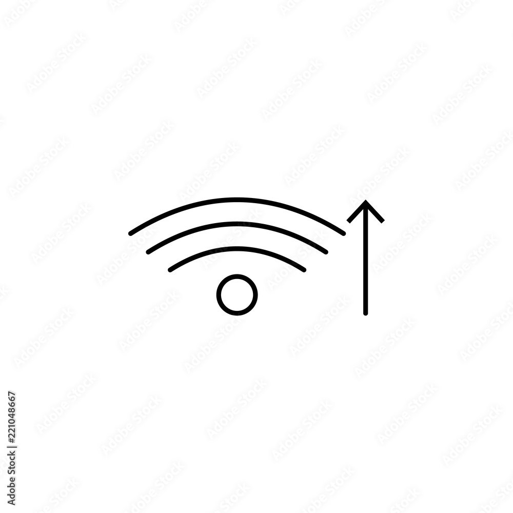 Poster wifi increase icon. element of arrow and object icon for mobile concept and web apps. thin line wifi