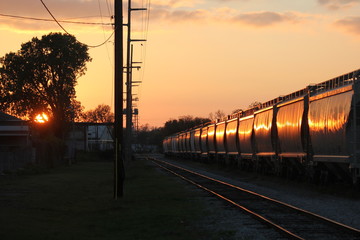 Fototapeta na wymiar Railroad reflections 