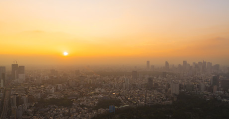 東京風景・夕日・渋谷から新宿まで