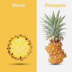 Pineapple with clipping paths.