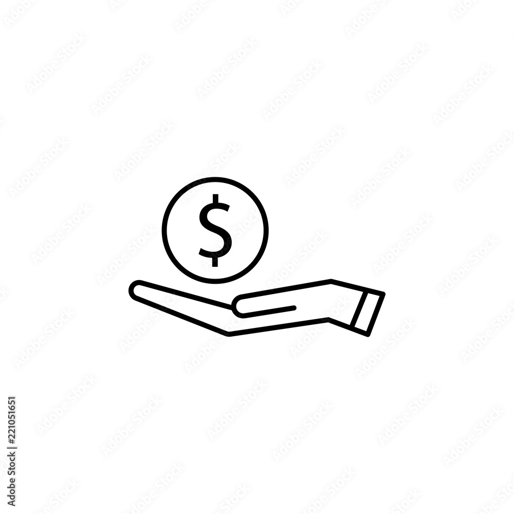 Poster money in the hands icon. element of business icon for mobile concept and web apps. thin line money i