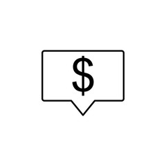 dollar communication icon. Element of business icon for mobile concept and web apps. Thin line dollar communication icon can be used for web and mobile