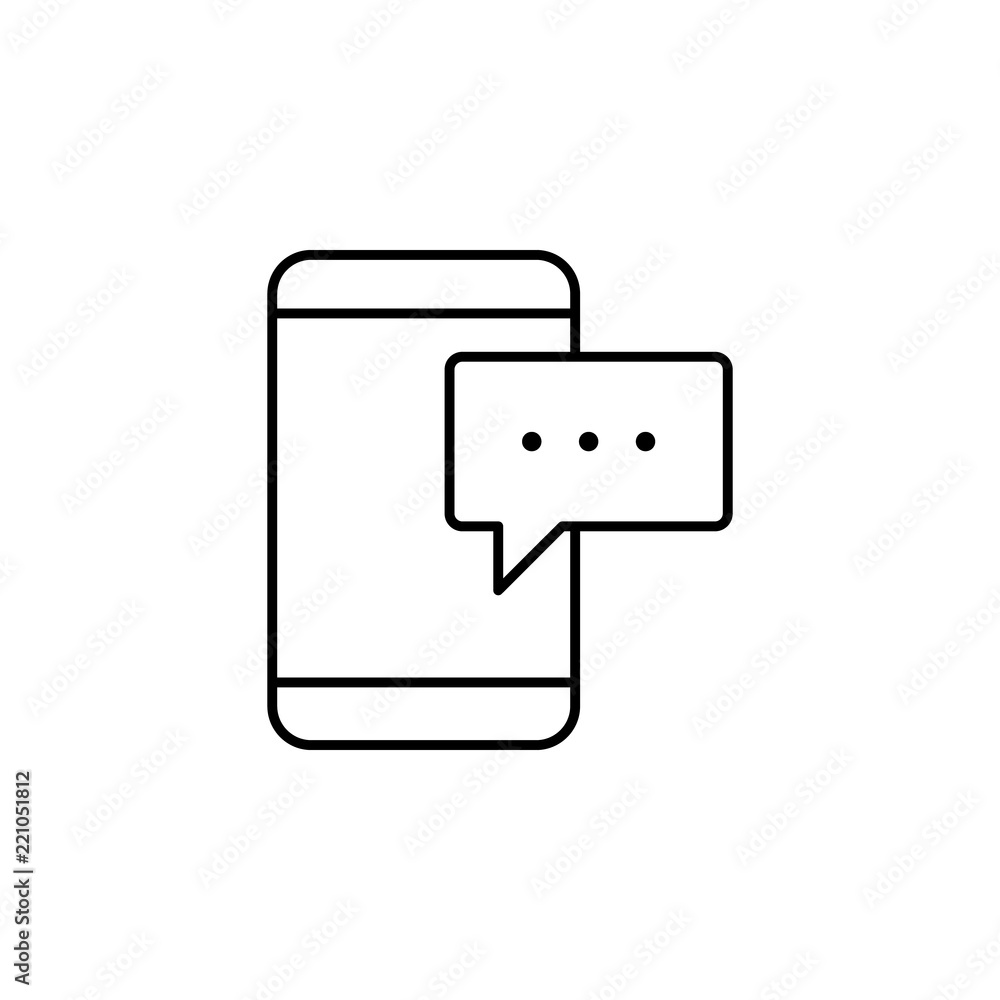 Poster communication mobile phone icon. element of business icon for mobile concept and web apps. thin line