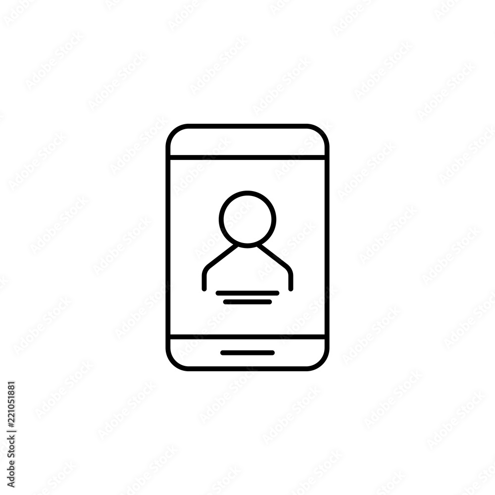 Poster smartphone user icon. element of business icon for mobile concept and web apps. thin line smartphone