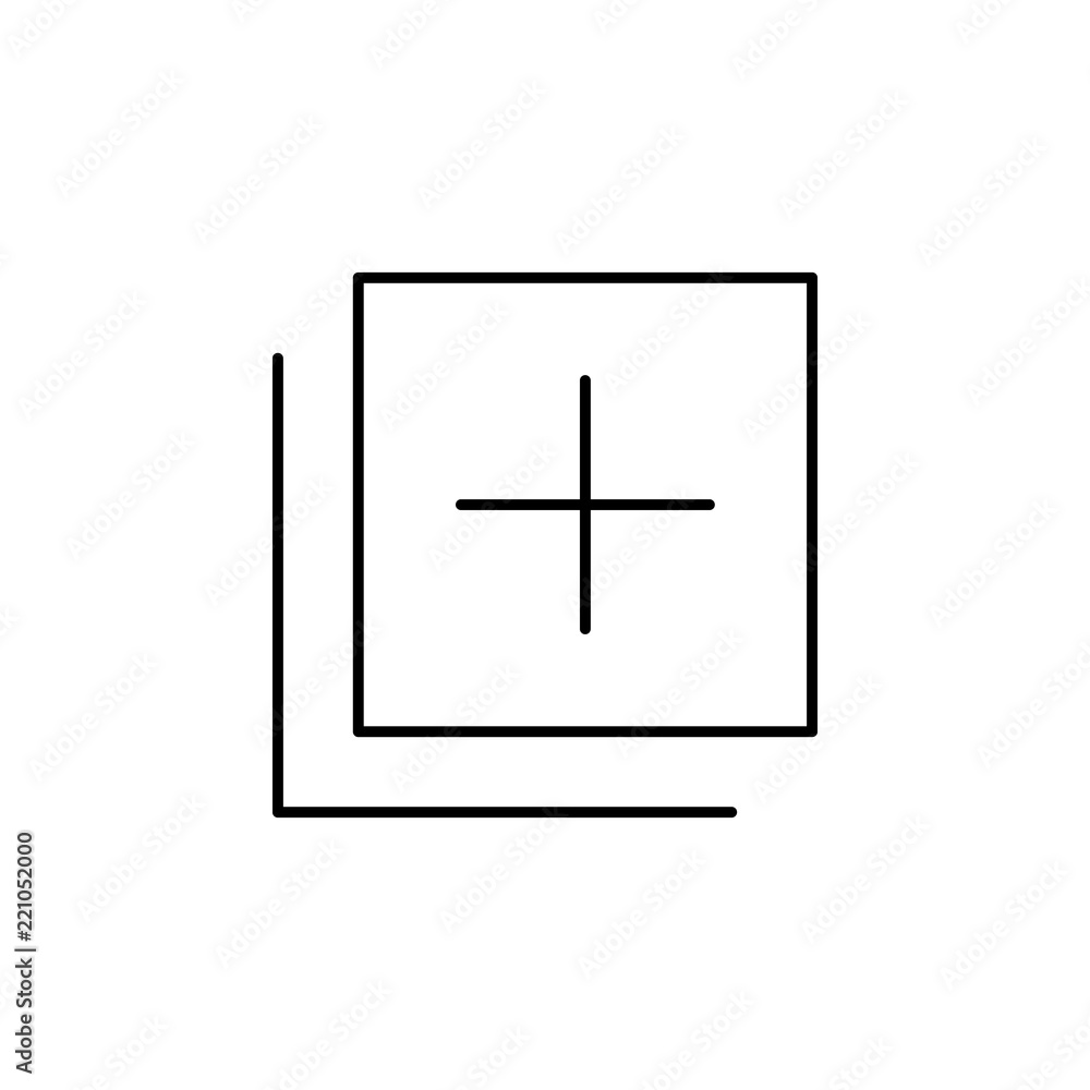 Poster add icon. element of business icon for mobile concept and web apps. thin line add icon can be used f