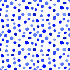 Cute seamless pattern with colorful hand drawn polka dots for babies, childrens, kids, infants, beautiful scribble on background template design