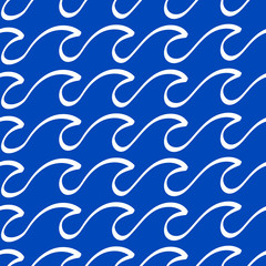 Cute waves seamless pattern, wather background, linear design, simple ornament, template, sketch for design - 221053618