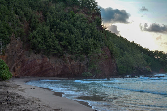 Red sand beach near Hana on Maui, Hawaii.