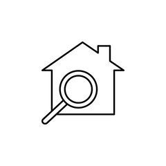 house search icon. Element of building and landmark outline icon for mobile concept and web apps. Thin line house search icon can be used for web and mobile