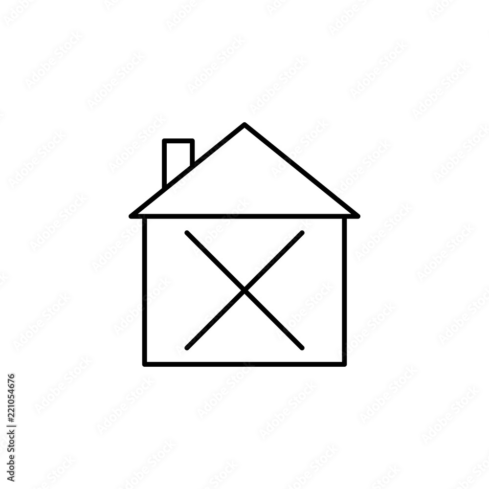 Poster house demolition icon. element of building and landmark outline icon for mobile concept and web apps