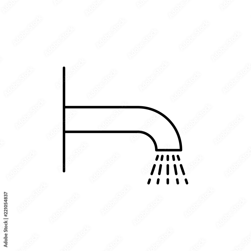 Poster shower outline icon. element of ecology icon for mobile concept and web apps. thin line shower can b