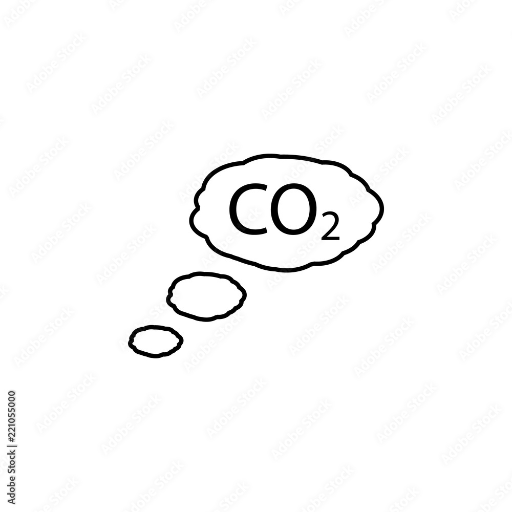 Aufkleber carbon dioxide outline icon. element of ecology icon for mobile concept and web apps. thin line carb