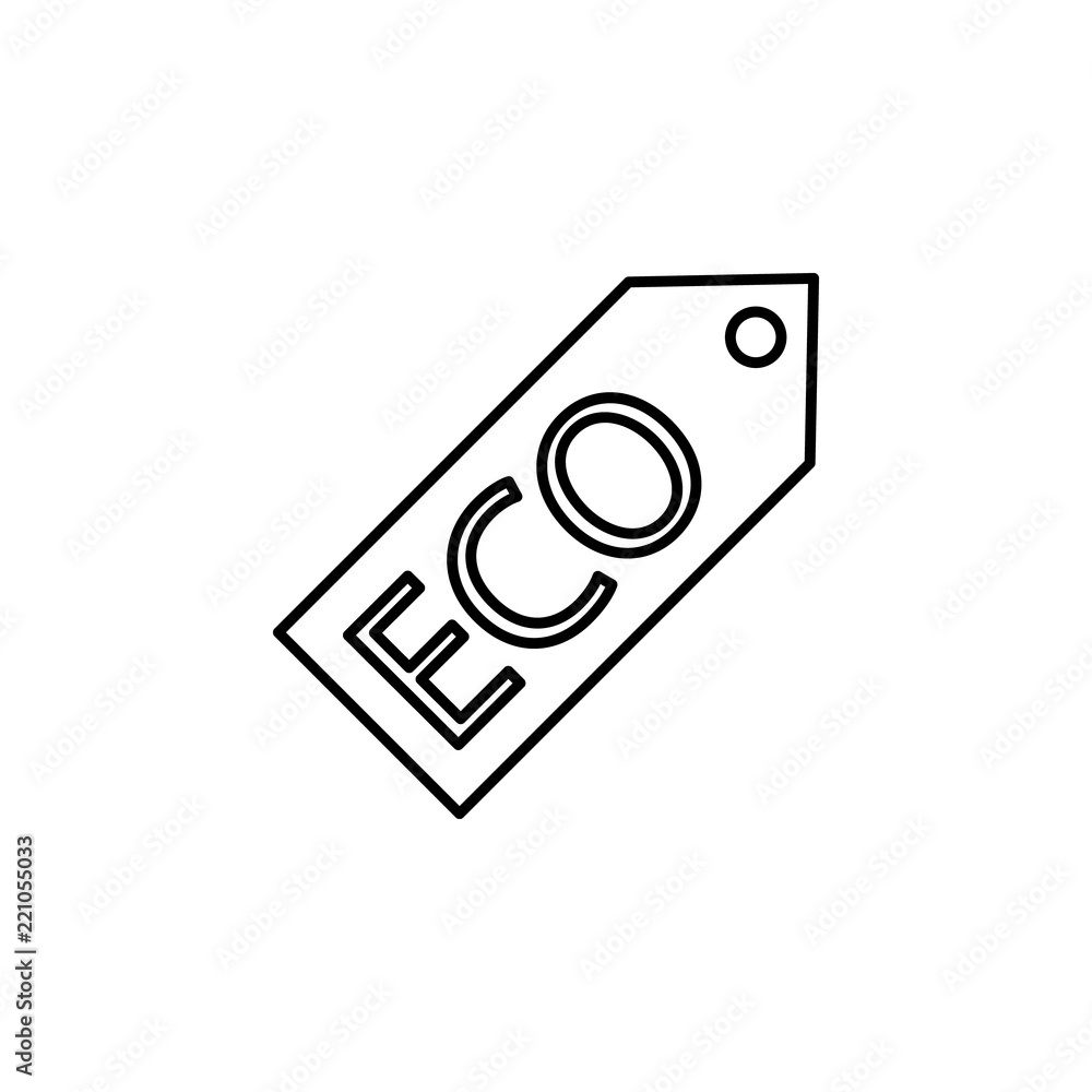 Poster eco tag outline icon. element of ecology icon for mobile concept and web apps. thin line eco tag can