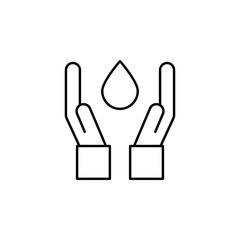 Fototapeta na wymiar Water in Hands outline icon. Element of ecology icon for mobile concept and web apps. Thin line Water in Hands can be used for web and mobile
