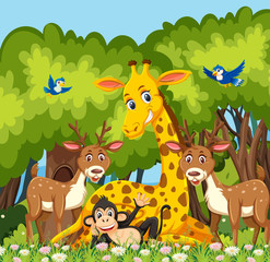 Obraz na płótnie Canvas Happy animal in the jungle