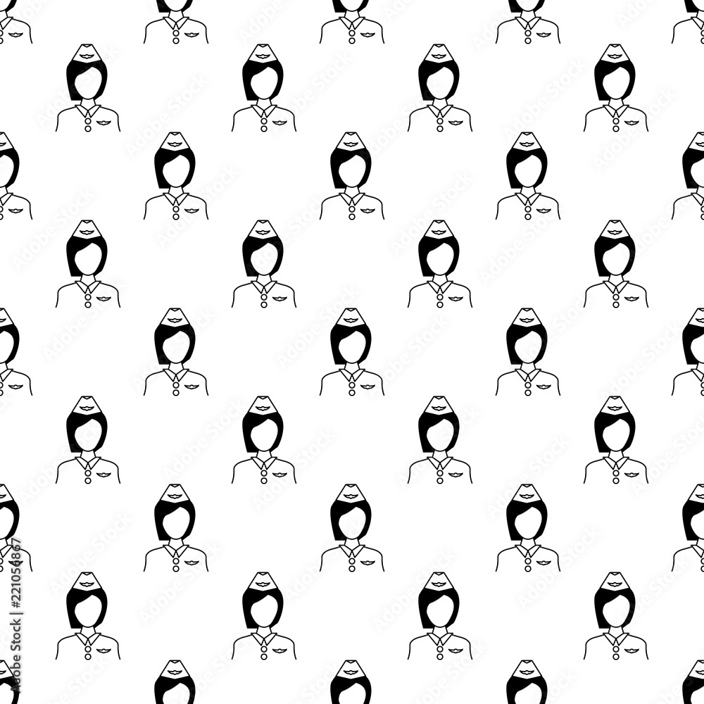 Poster stewardess icon in pattern style. one of proffecions collection icon can be used for ui, ux