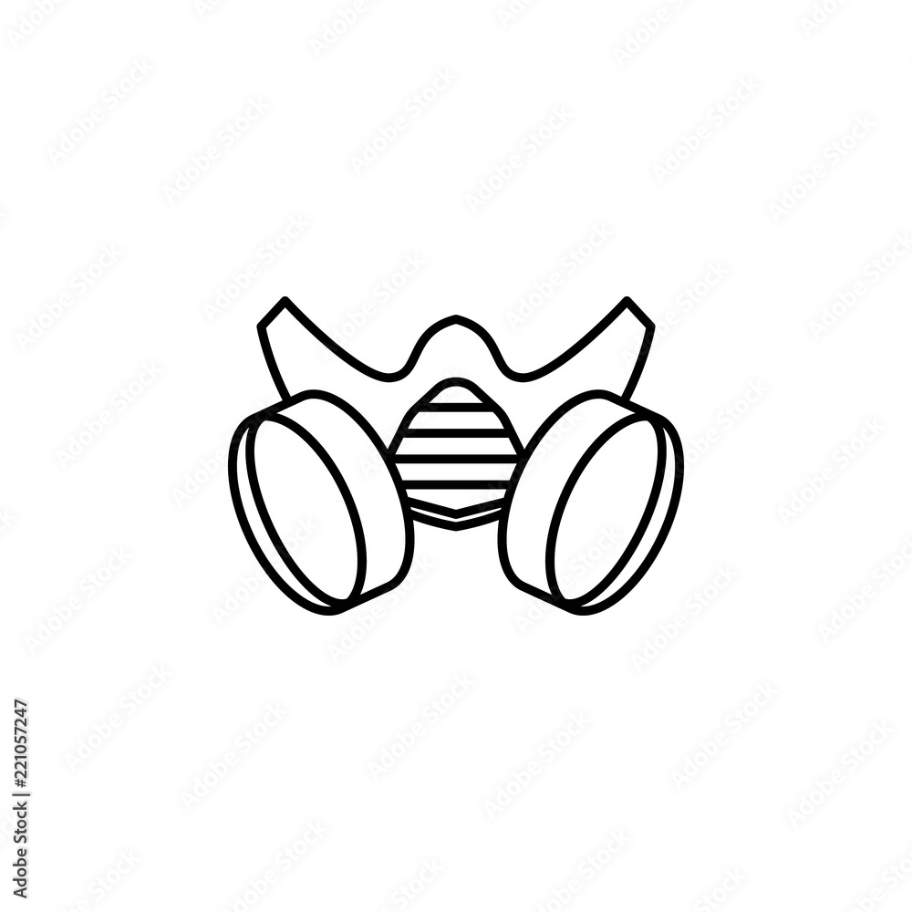 Poster respirator icon. element of pest icon for mobile concept and web apps. thin line respirator icon can