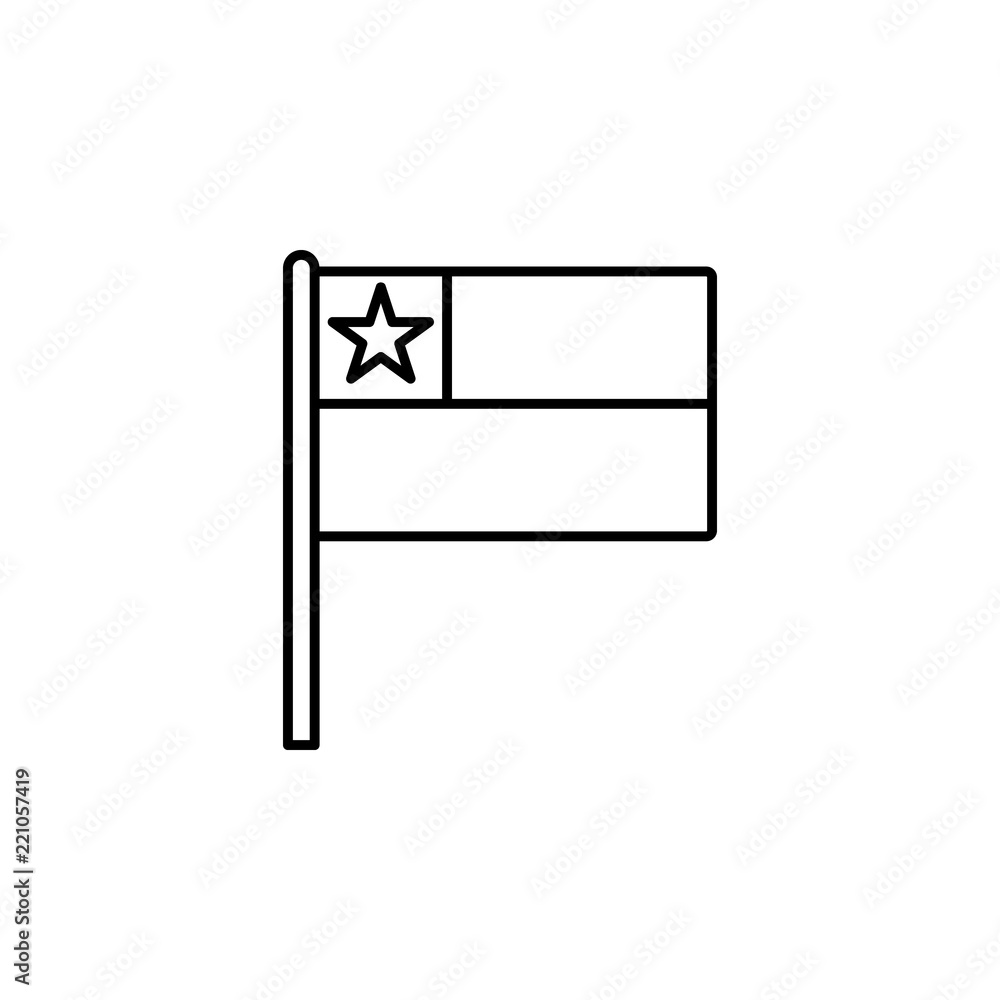 Poster chile icon. element of flag icon for mobile concept and web apps. thin line chile icon can be used f