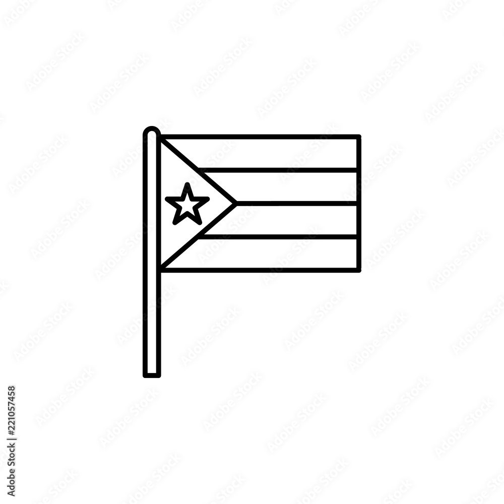 Poster puerto rico icon. element of flag icon for mobile concept and web apps. thin line puerto rico icon c