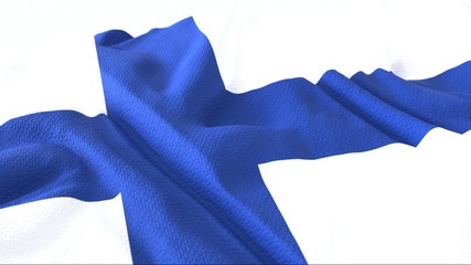 3d render, Realistic Wavy Flag of finland .