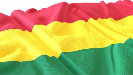 3d render, Realistic Wavy Flag of bolivia .