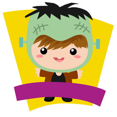 cute halloween costume kids frankenstein