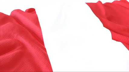 3d render, Realistic Wavy Flag of peru .
