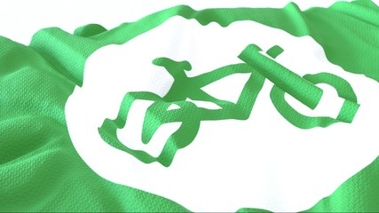 3d render, Realistic Wavy Flag of bike .