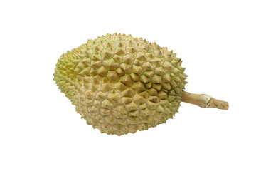 Closeup of durian fruits isolated on white