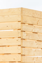 Part of wooden box or container for shipping