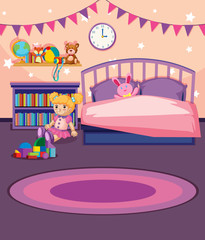 A girl bedroom template