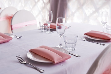 Serving table for a festive dinner