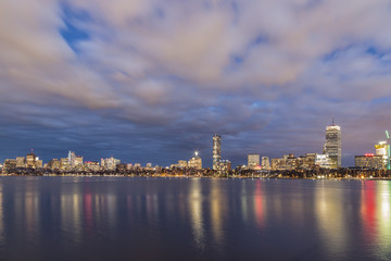 Naklejka premium Boston Skyline in the Sunset