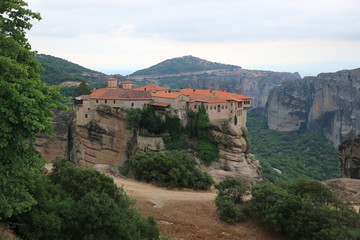 Fototapeta na wymiar Scenic view to Monastery of Varlaam, Meteora, Kalabaka, Greece