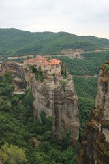 Fototapeta na wymiar View to the Monastery of Varlaam and surruonding landscape, Meteora, Thessaly, Greece