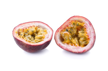 Passion fruit isolated on white background.