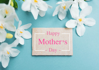 Mothers day card with white flower