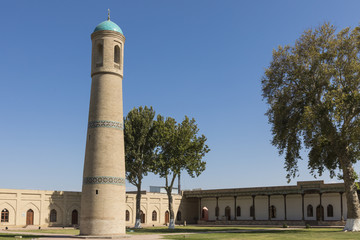 The architectural ensemble of the Jami (Friday) Mosque includes the minaret in the middle of the...