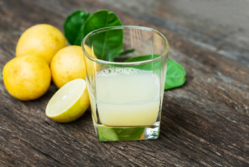 Glasses of lemon juice