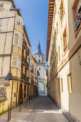Street leading to the Santa Maria cathedral in Vitoria Gasteiz, Spain