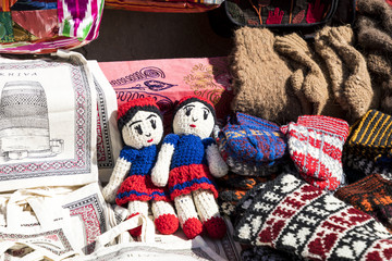 Fototapeta na wymiar Traditional oriental doll in Bukhara Bazaar, Uzbekistan