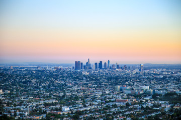 Sunset of Los Angeles, California, USA