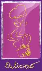 Delicious word

Simple line illustration of pot and chef.