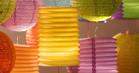 Colorful Chinese lantern in mid autumn festival © leungchopan