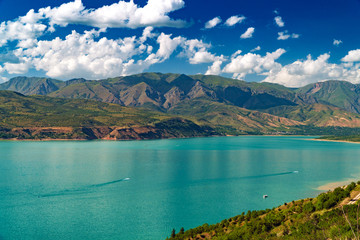 Lake in mountains, Charvak, Uzbekistan