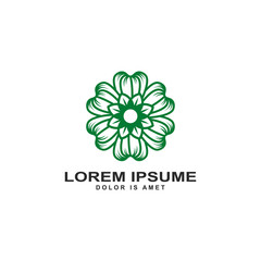 Green nature leaf, eco flower logo template vector illustration