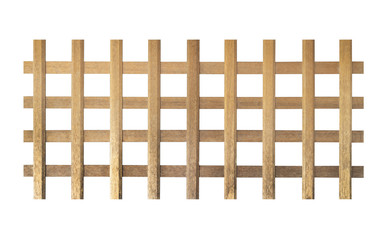 Wooden fence Isolated on white background.